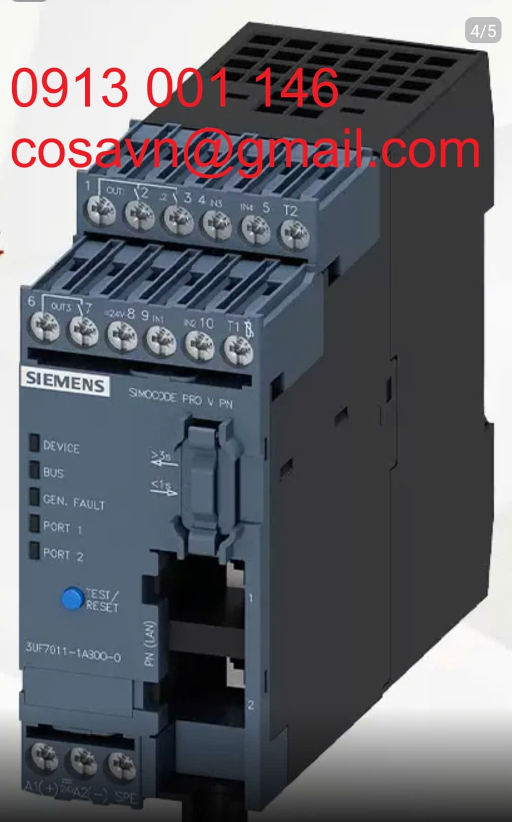 Hệ thống quản lý và điều khiển động cơ thông minh Siemens SIMOCODE pro V PN 3UF7011-1AB00-0